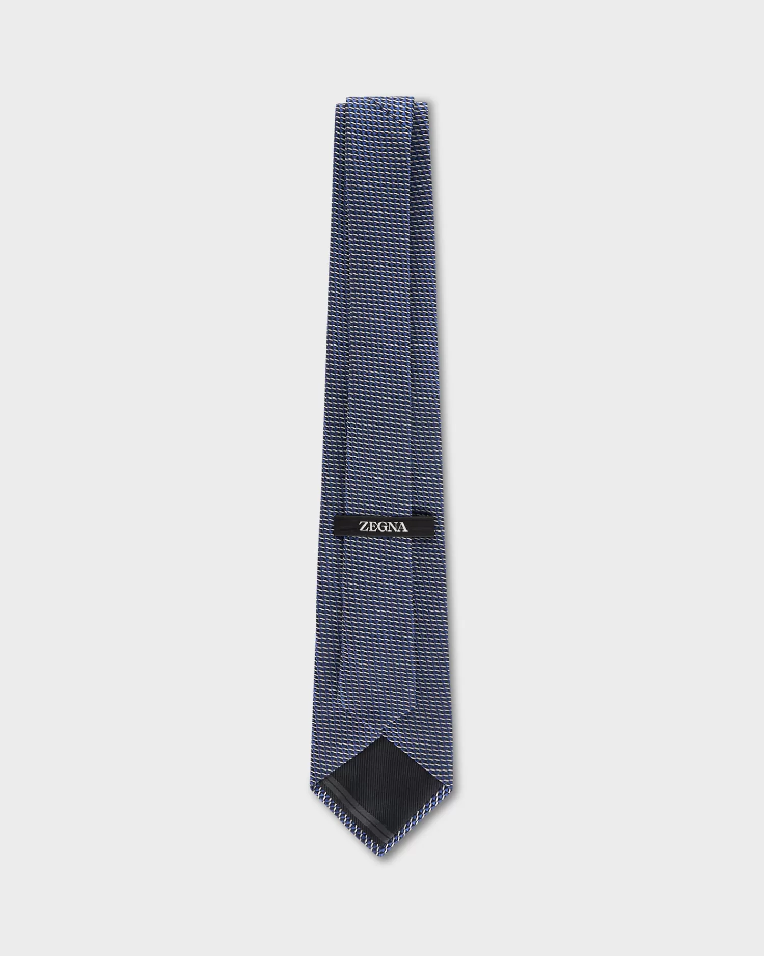 Zegna Royal Blue And White Microtexture Silk Tie^ Ties