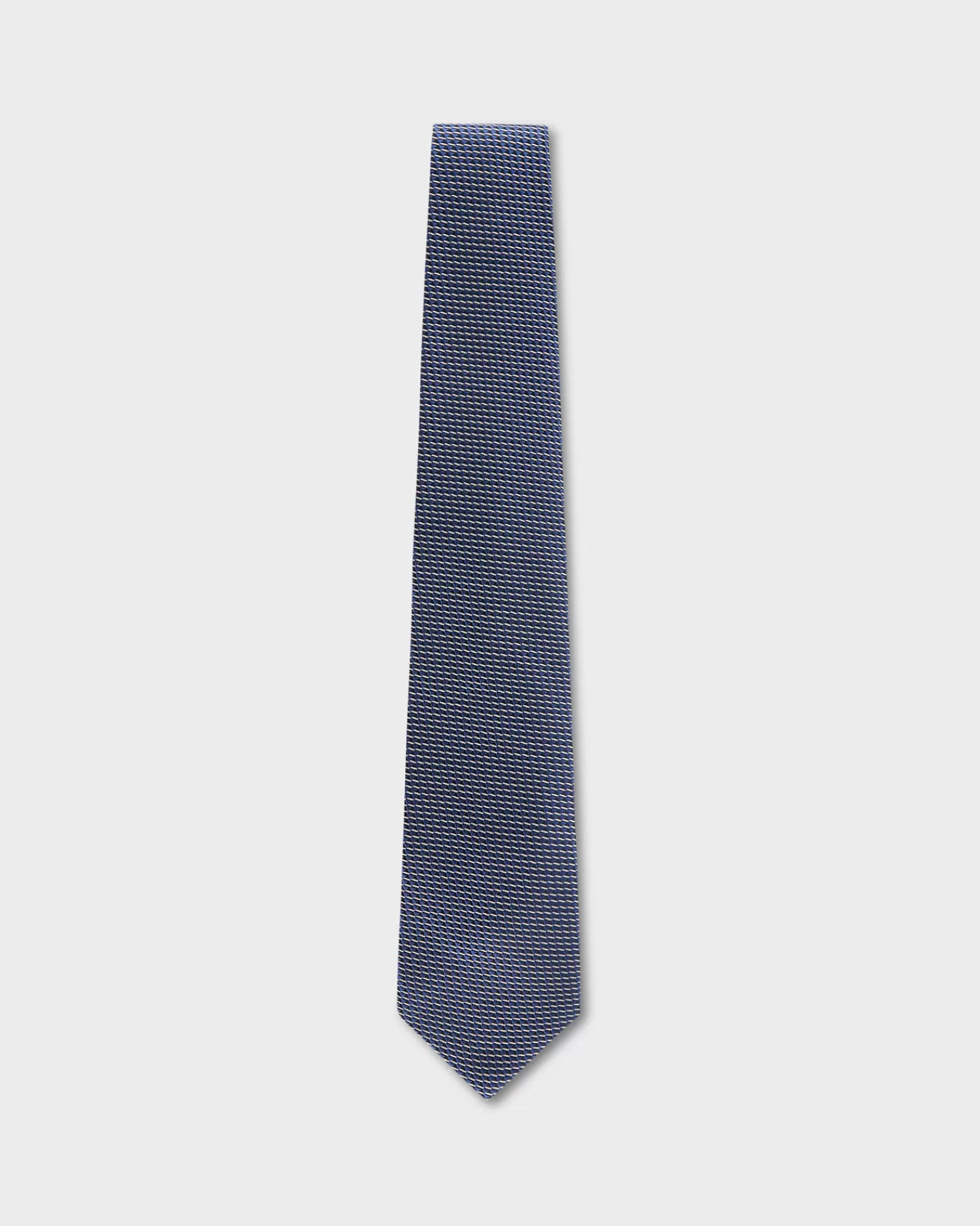 Zegna Royal Blue And White Microtexture Silk Tie^ Ties