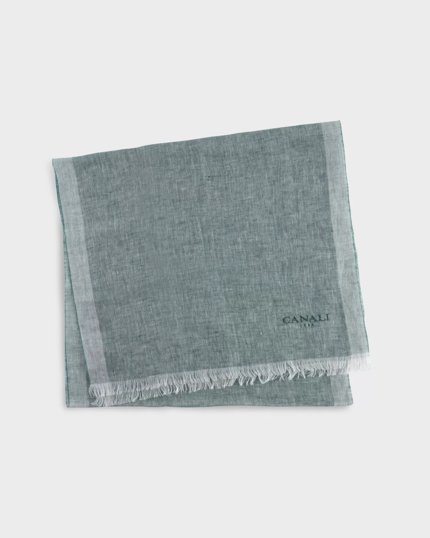 Canali Sage Green Linen Scarf^ Scarves