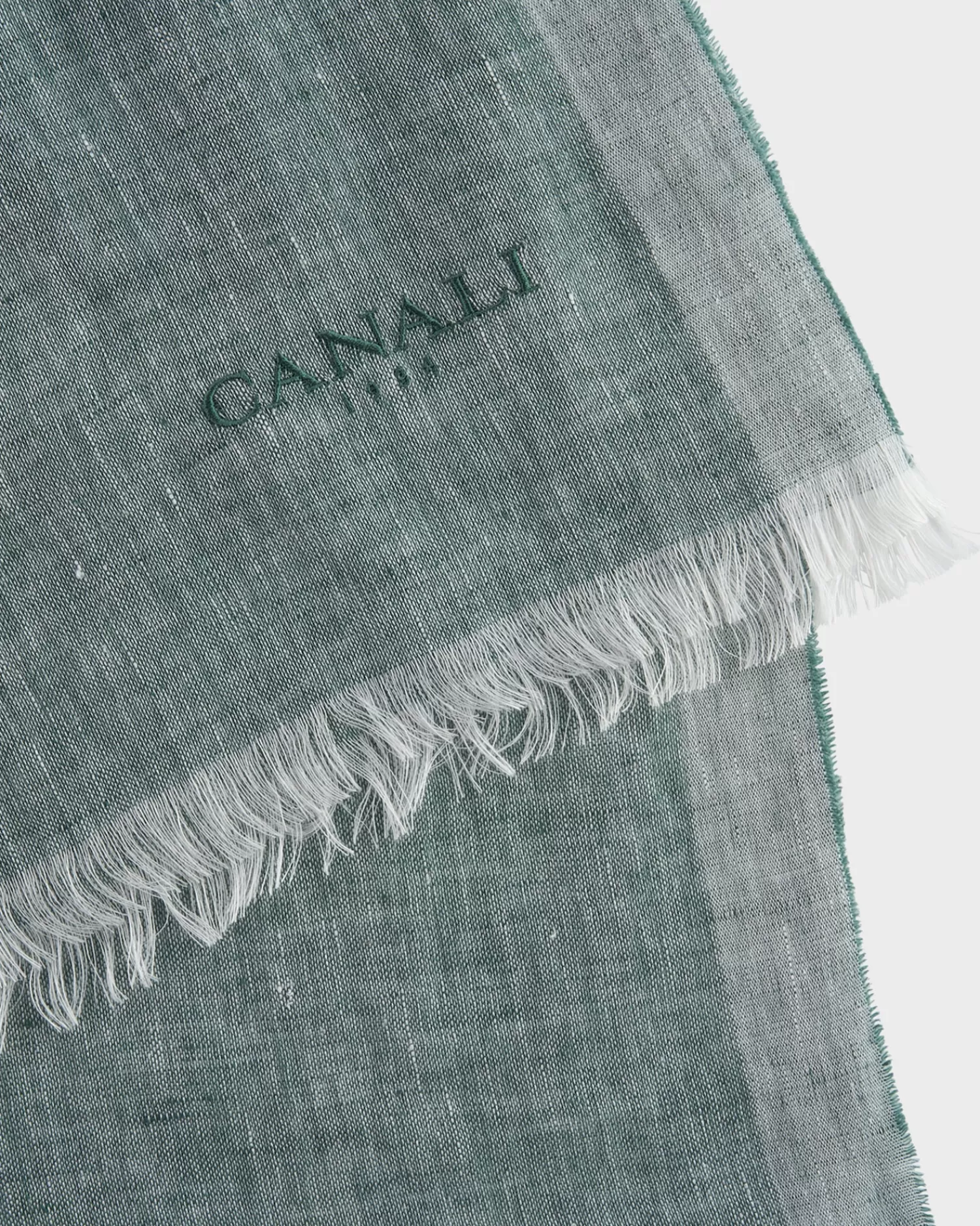 Canali Sage Green Linen Scarf^ Scarves