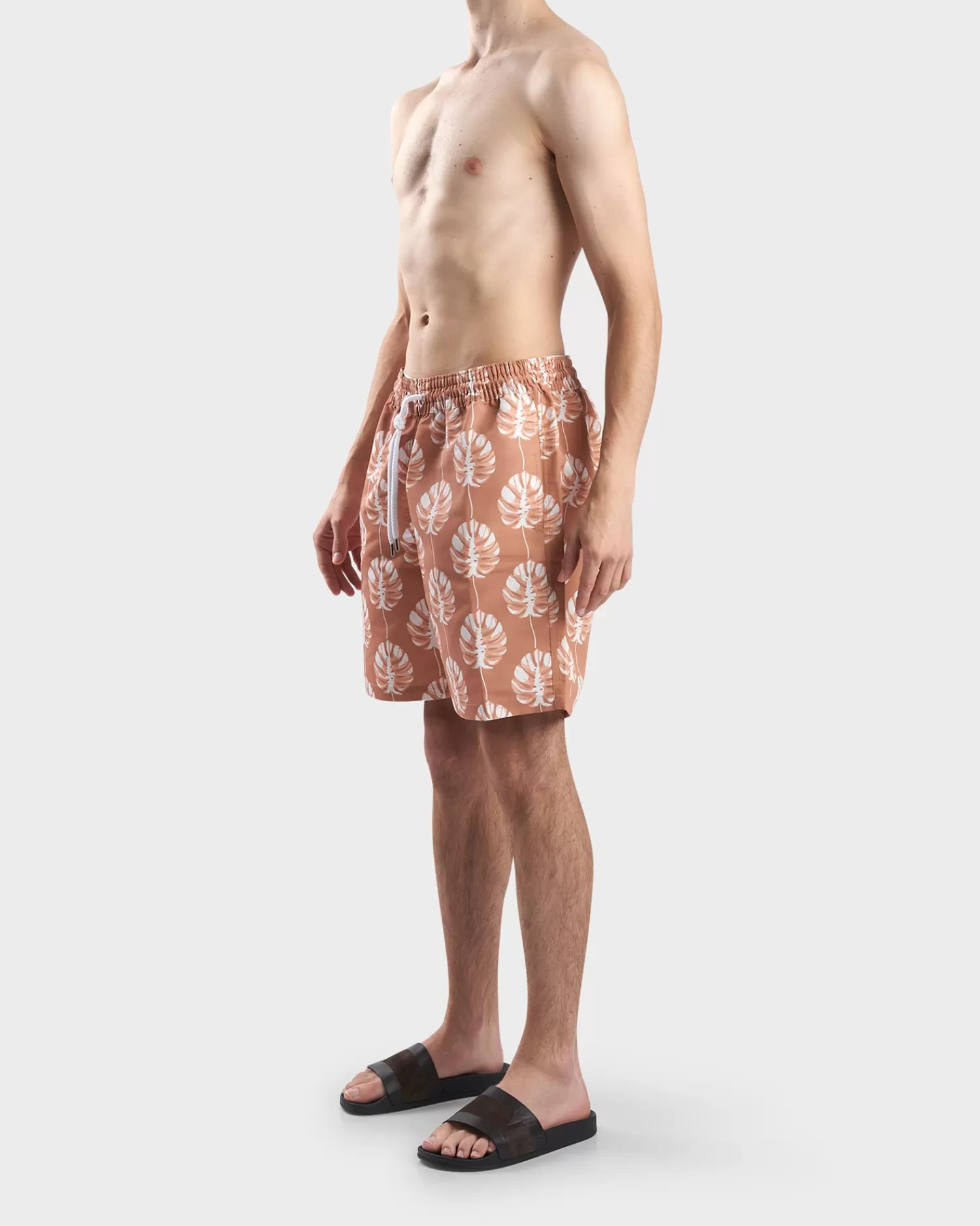 Frescobol Carioca Sandstone Botanico Leaf Print Board Shorts^ Swimwear