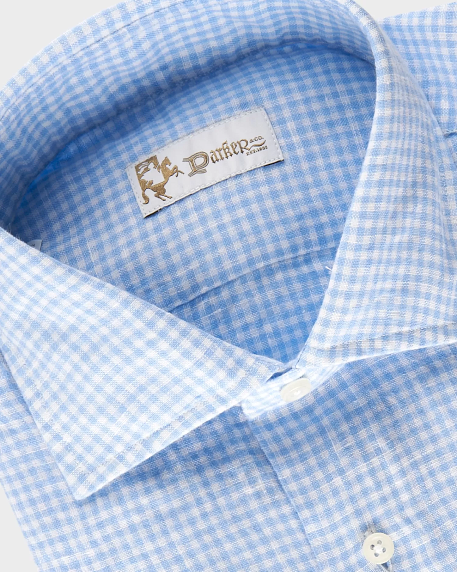 * Sky Blue Gingham Shirt^ Casual Shirts