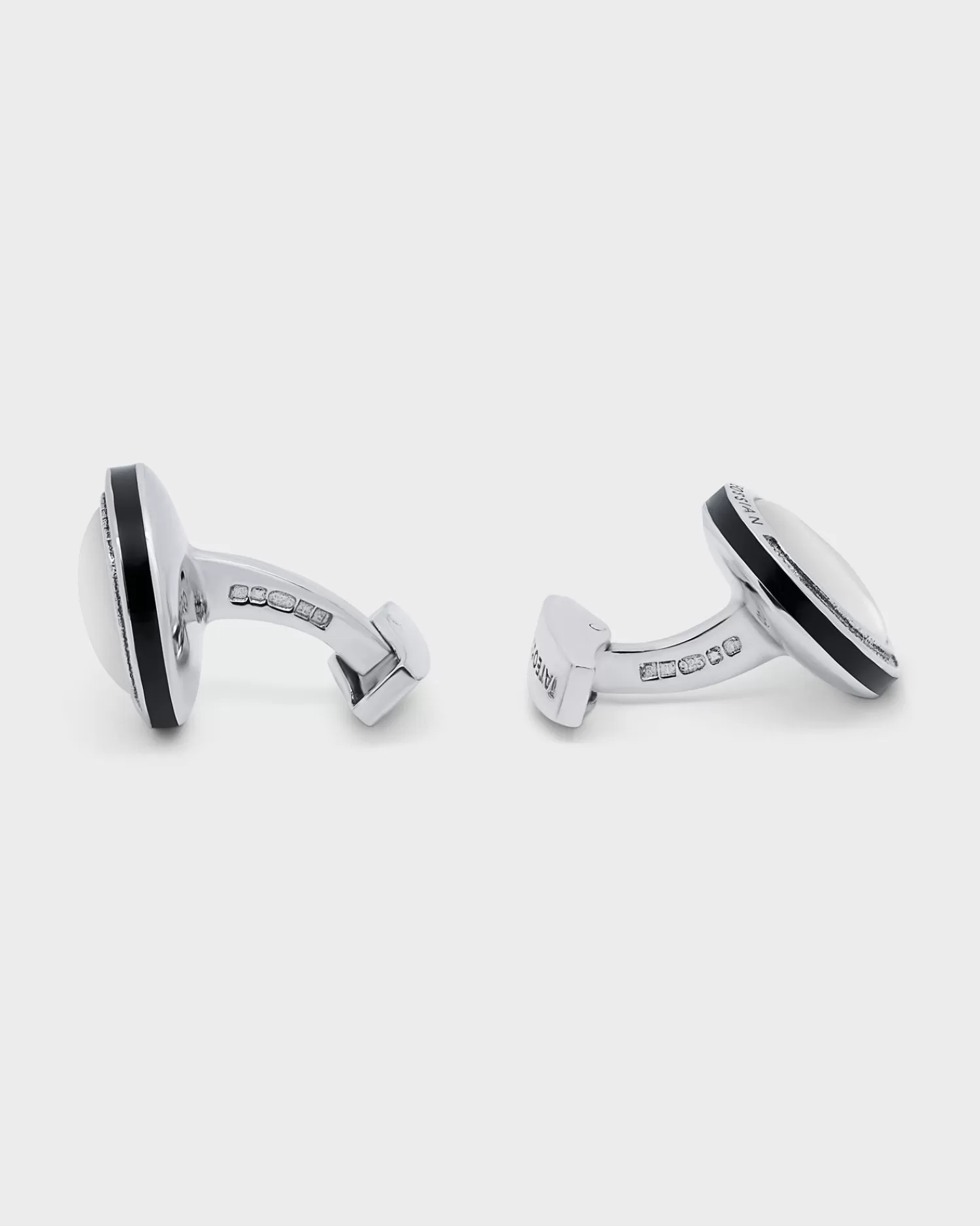 Tateossian Sterling Silver Round Mother Of Pearl Cufflinks^ Cufflinks