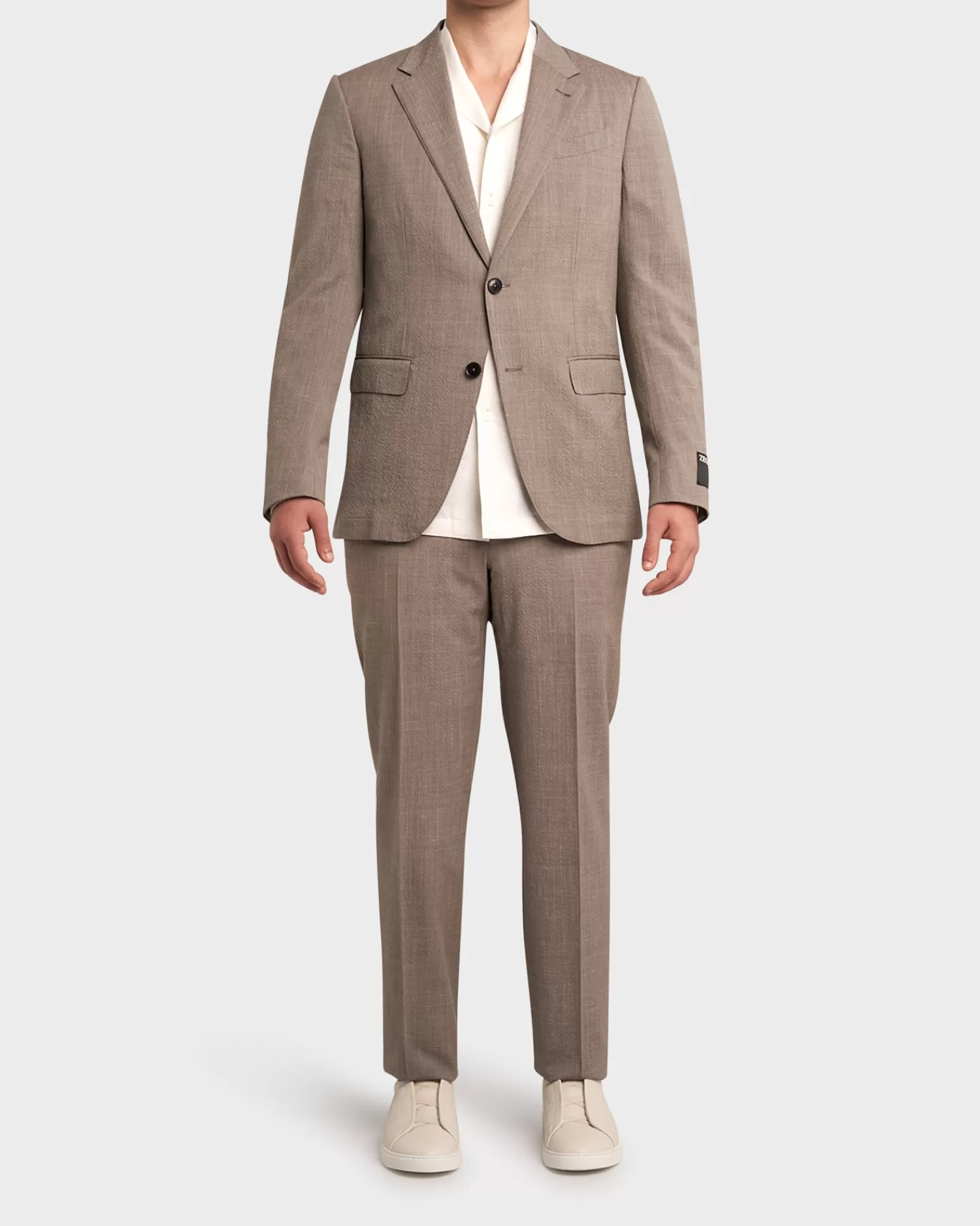 Zegna Stone Trofeo Seersucker Wool Silk Linen Suit^ Suiting