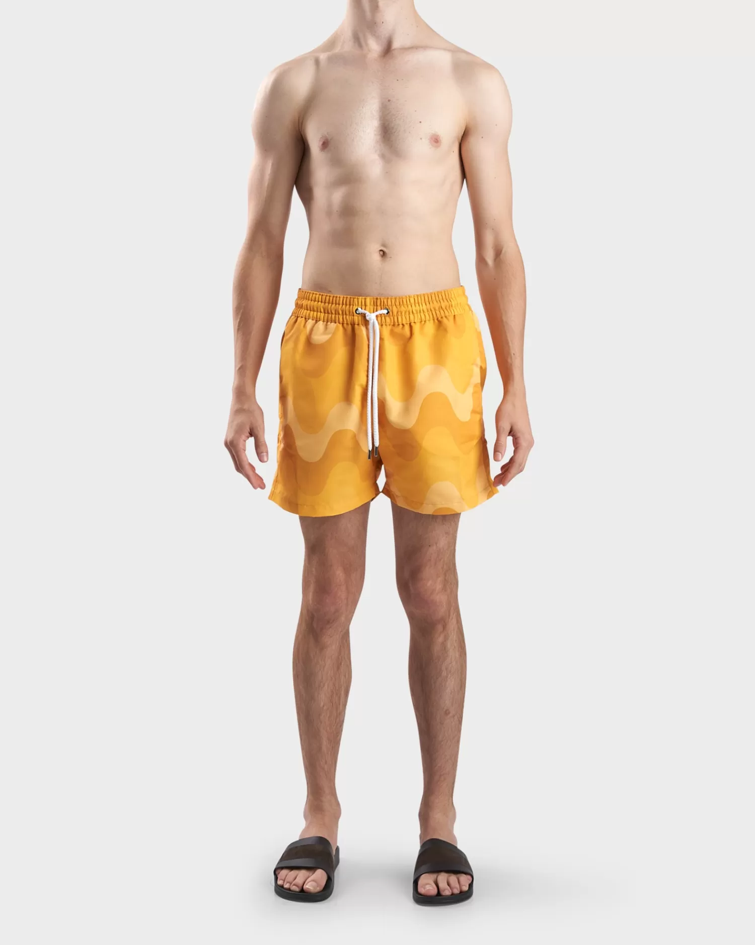 Frescobol Carioca Sunset Yellow Sport Swim Shorts Copacabana Grade Print^ Swimwear