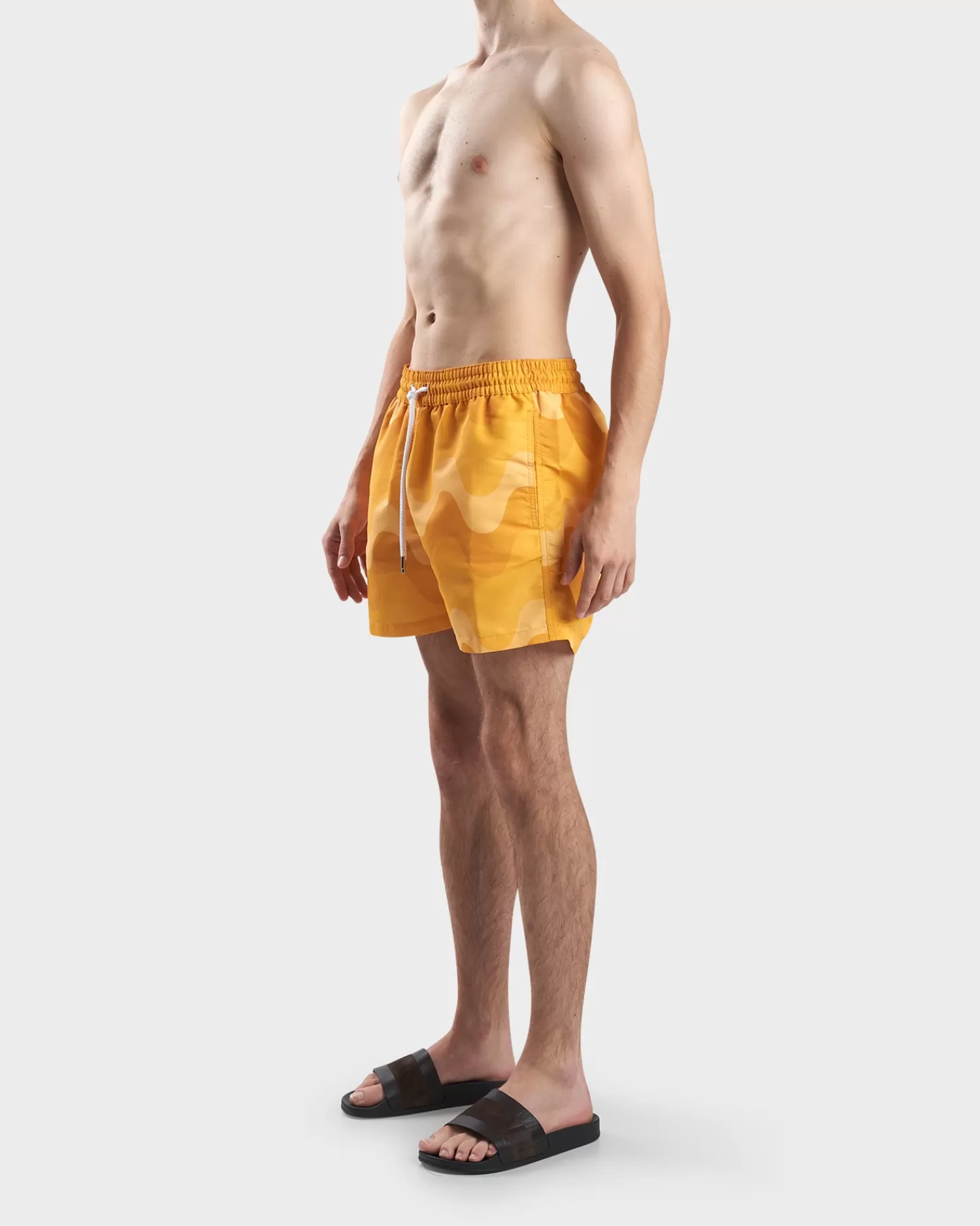 Frescobol Carioca Sunset Yellow Sport Swim Shorts Copacabana Grade Print^ Swimwear