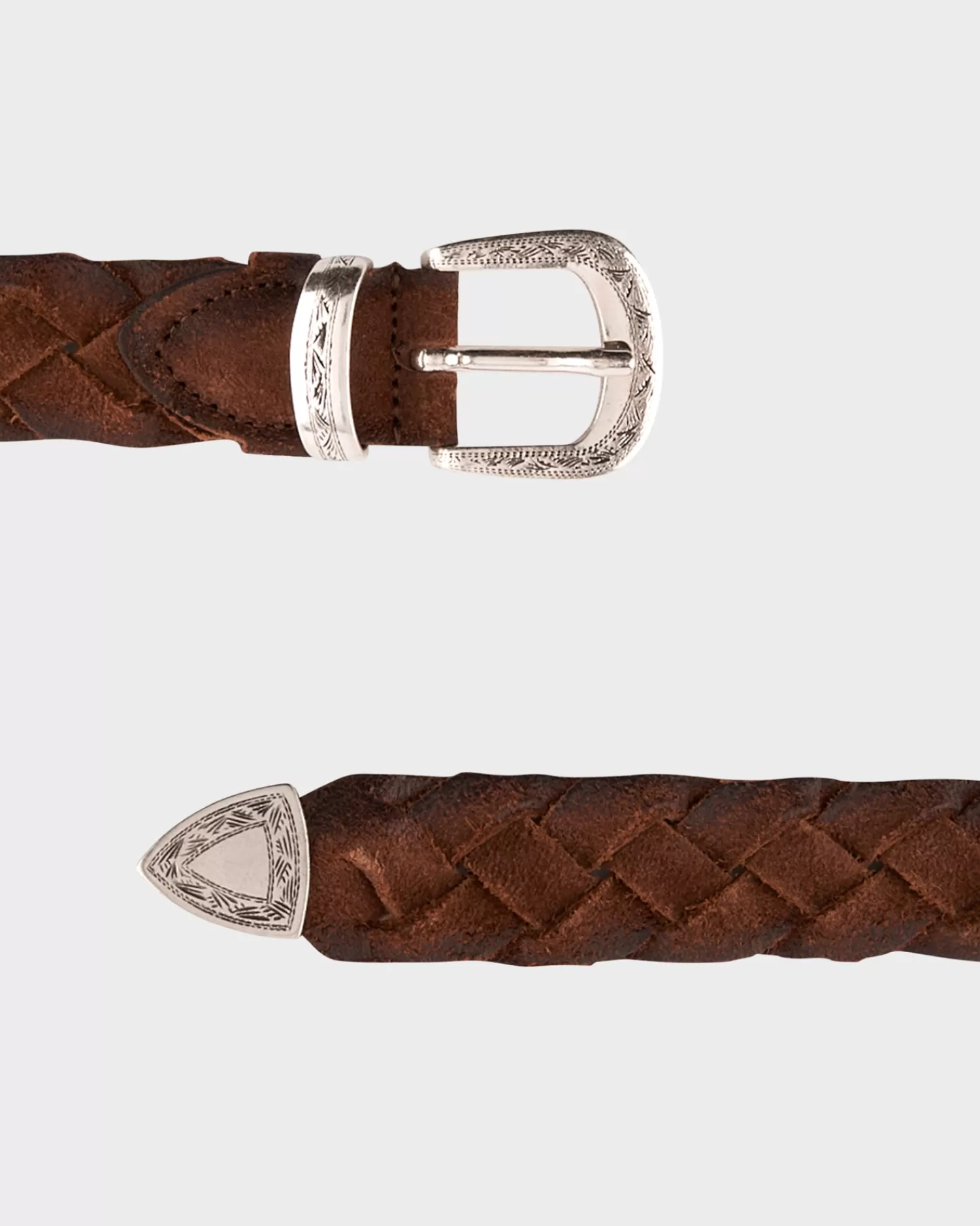 Alberto Luti Tan Handpainted Treccia Woven Antiqued Belt^ Belts