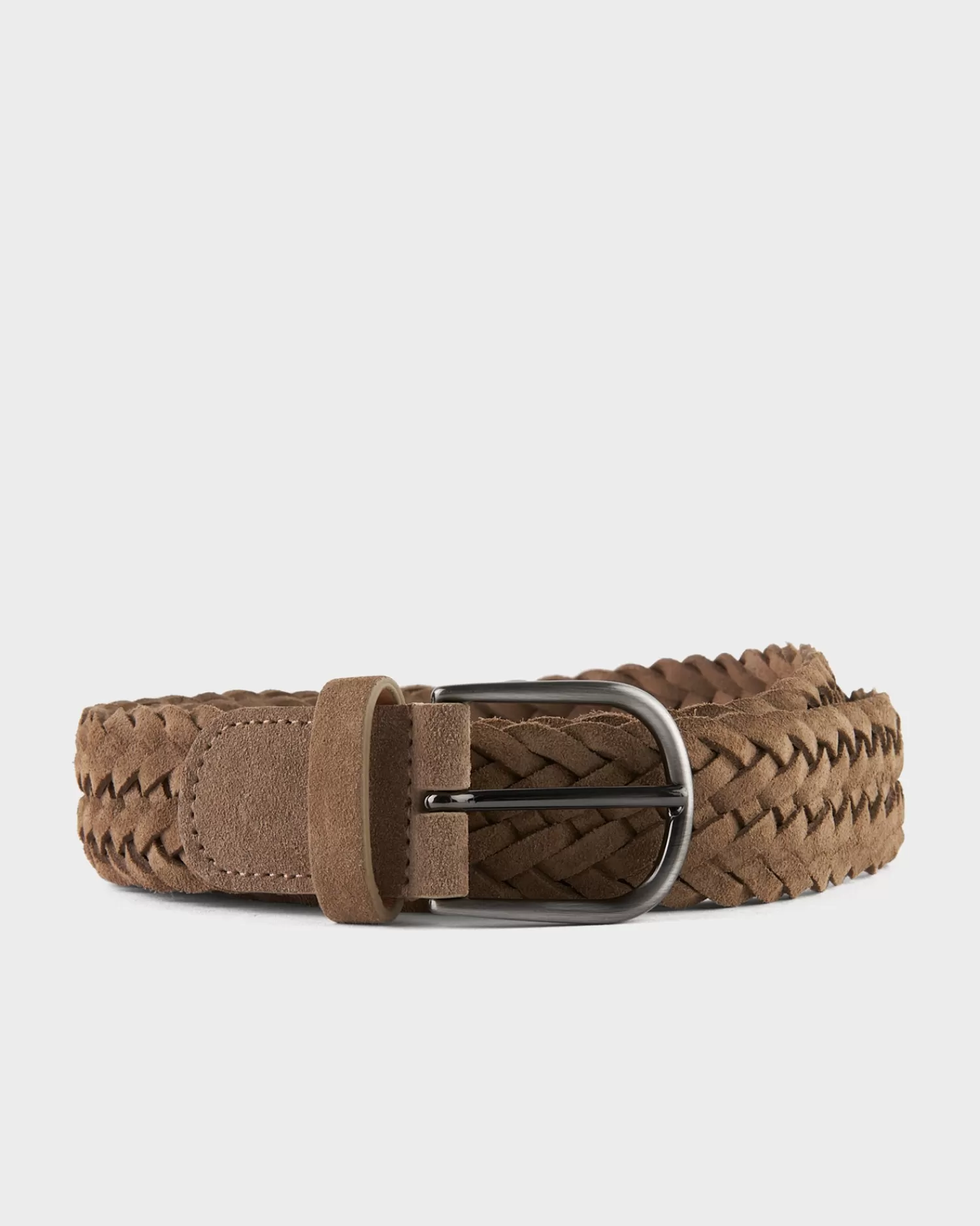 Andersons Tan Suede Woven Leather Belt^ Belts