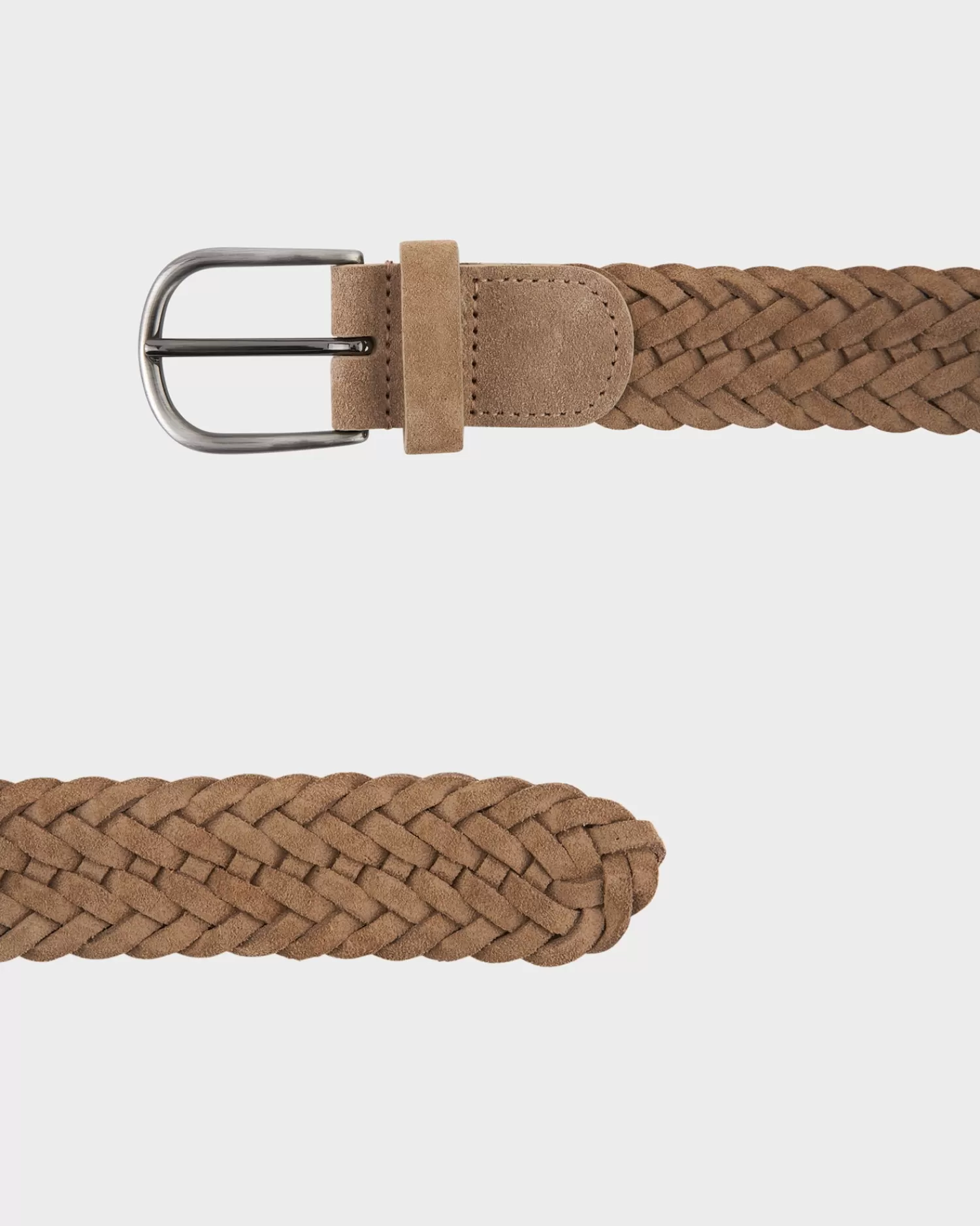 Andersons Tan Suede Woven Leather Belt^ Belts