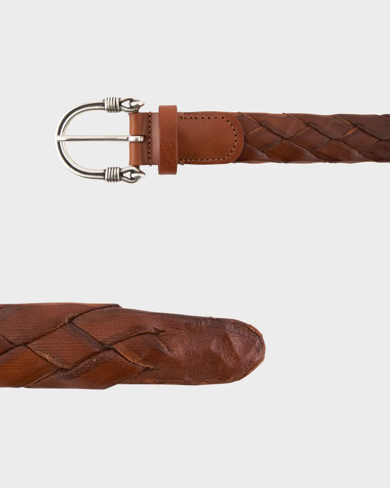 Andersons Tan Woven Leather Belt^ Belts