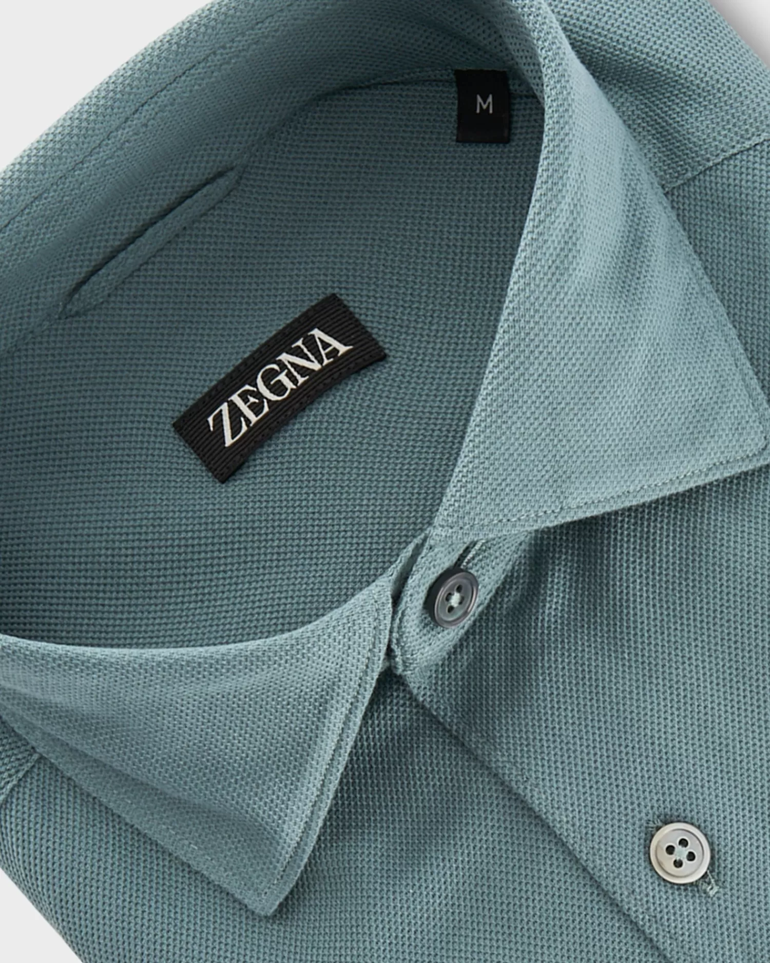 Zegna Teal Cotton Pique Shirt^ Casual Shirts