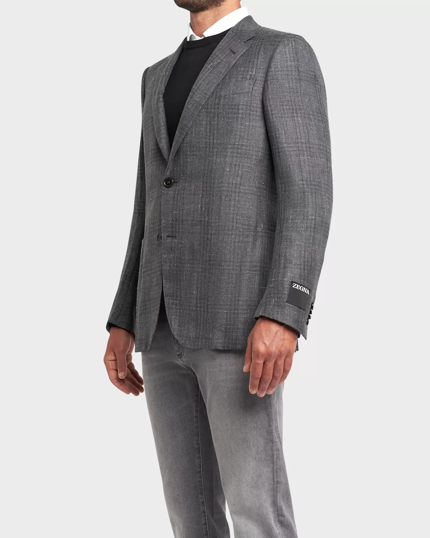 Zegna Tonal Check Cashmere Silk Hemp Sports Jacket^ Sports Jackets