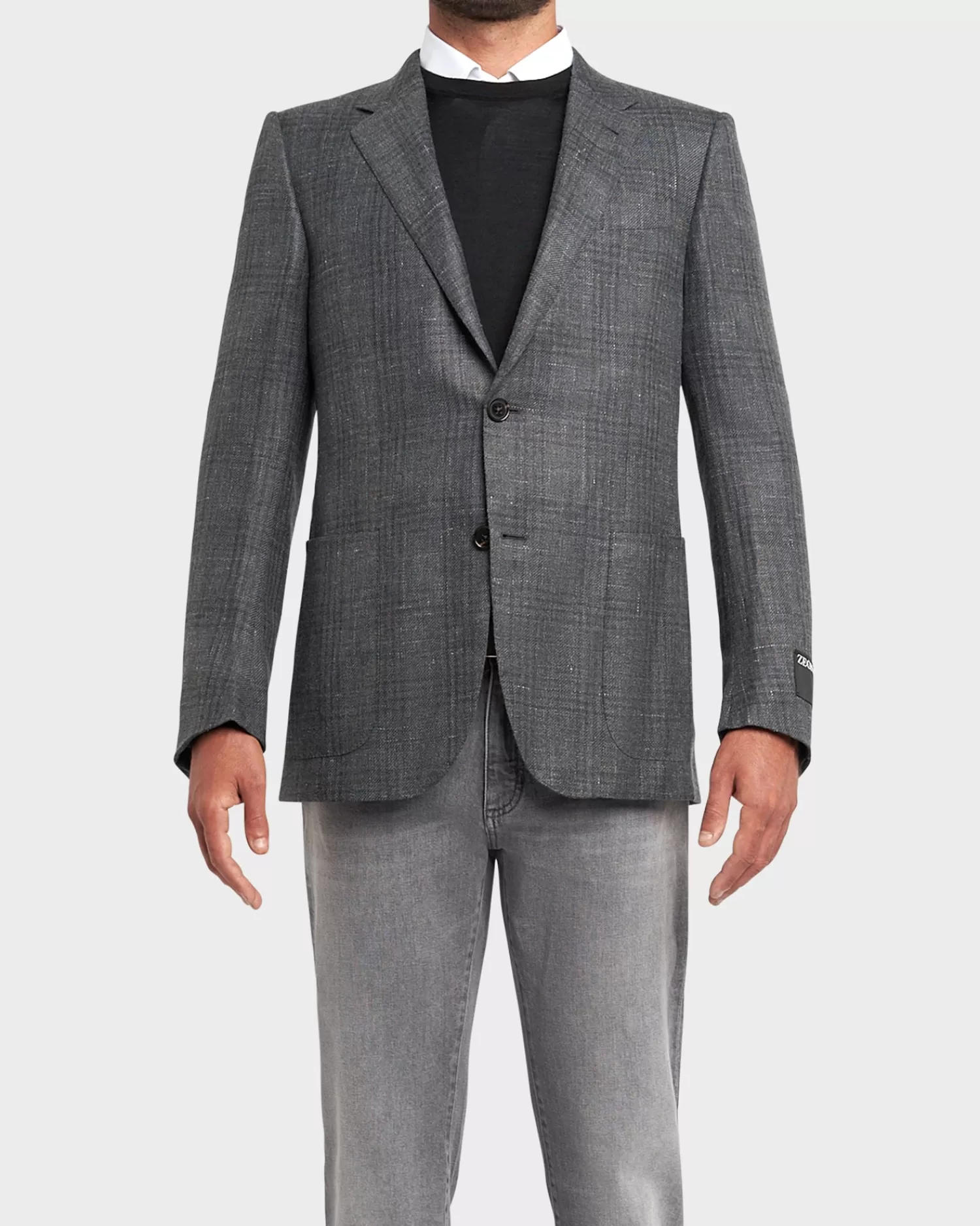 Zegna Tonal Check Cashmere Silk Hemp Sports Jacket^ Sports Jackets