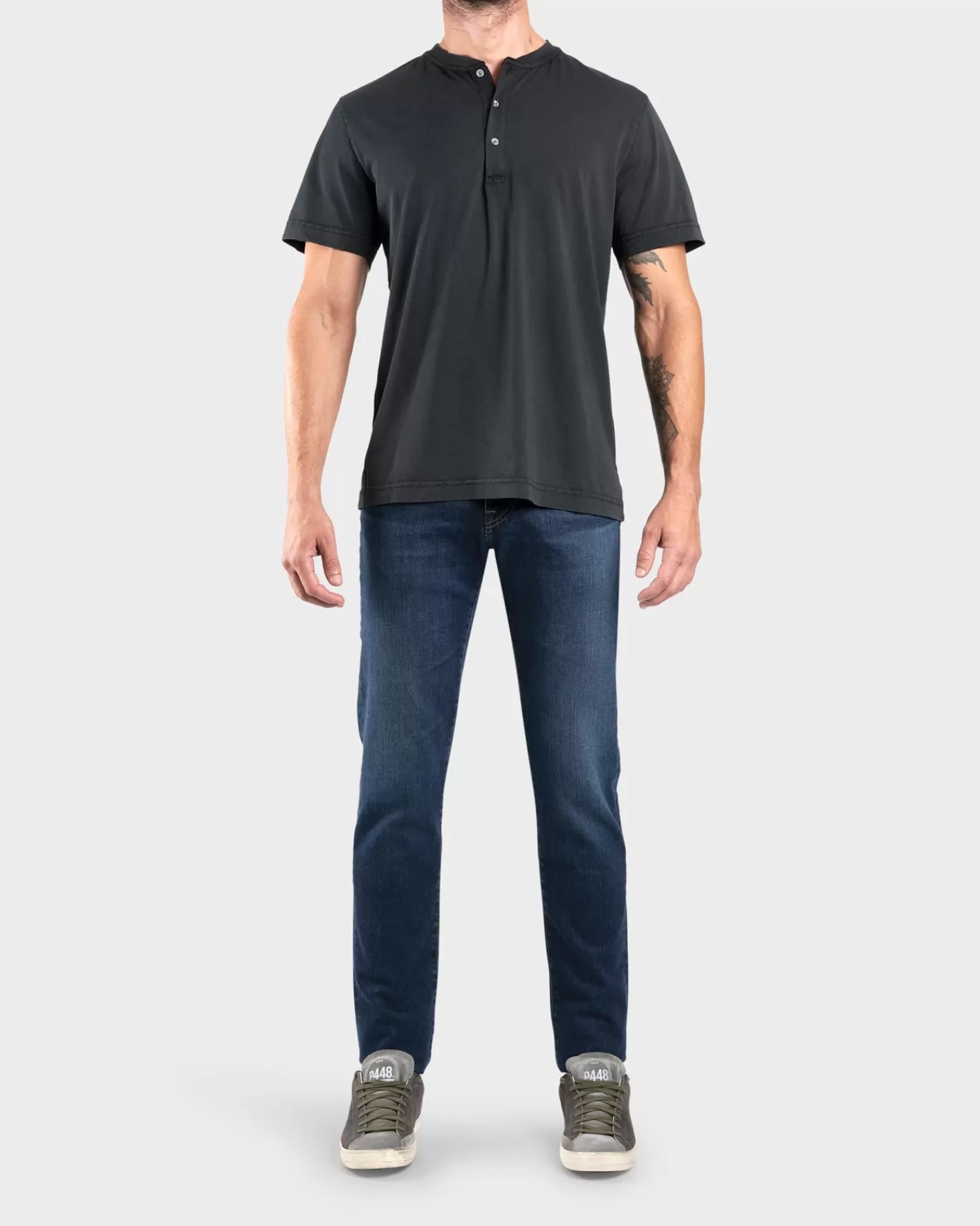 Crossley Washed Black Button-Down T-Shirt^ T-Shirts