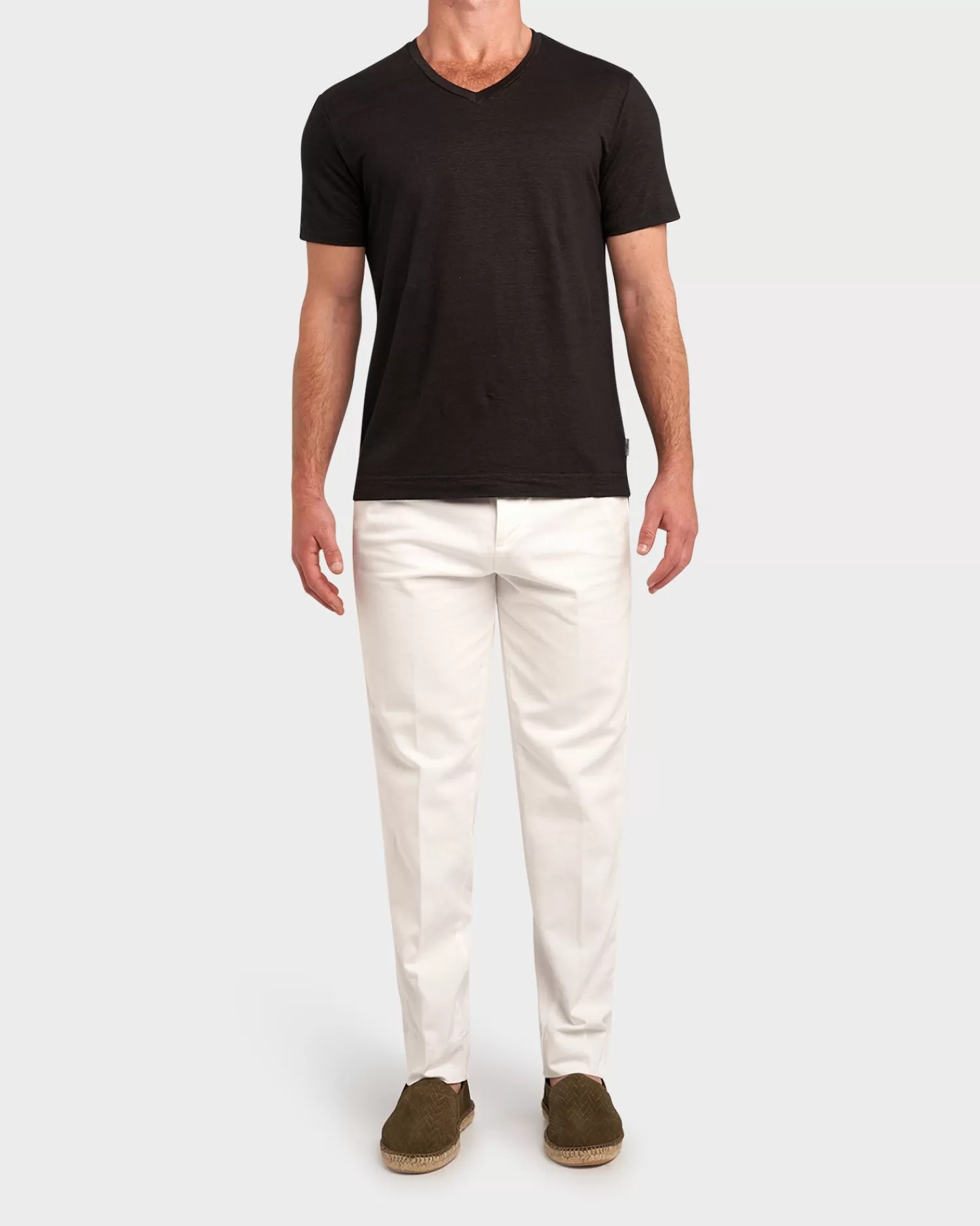 Haikure White Cotton Chinos^ Jeans