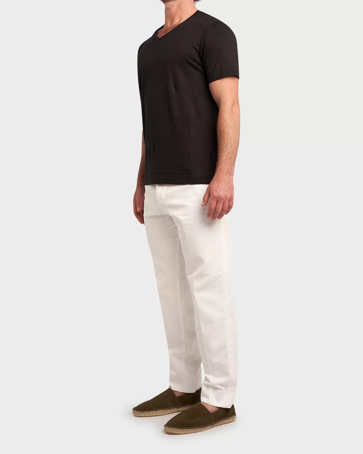 Haikure White Cotton Chinos^ Jeans