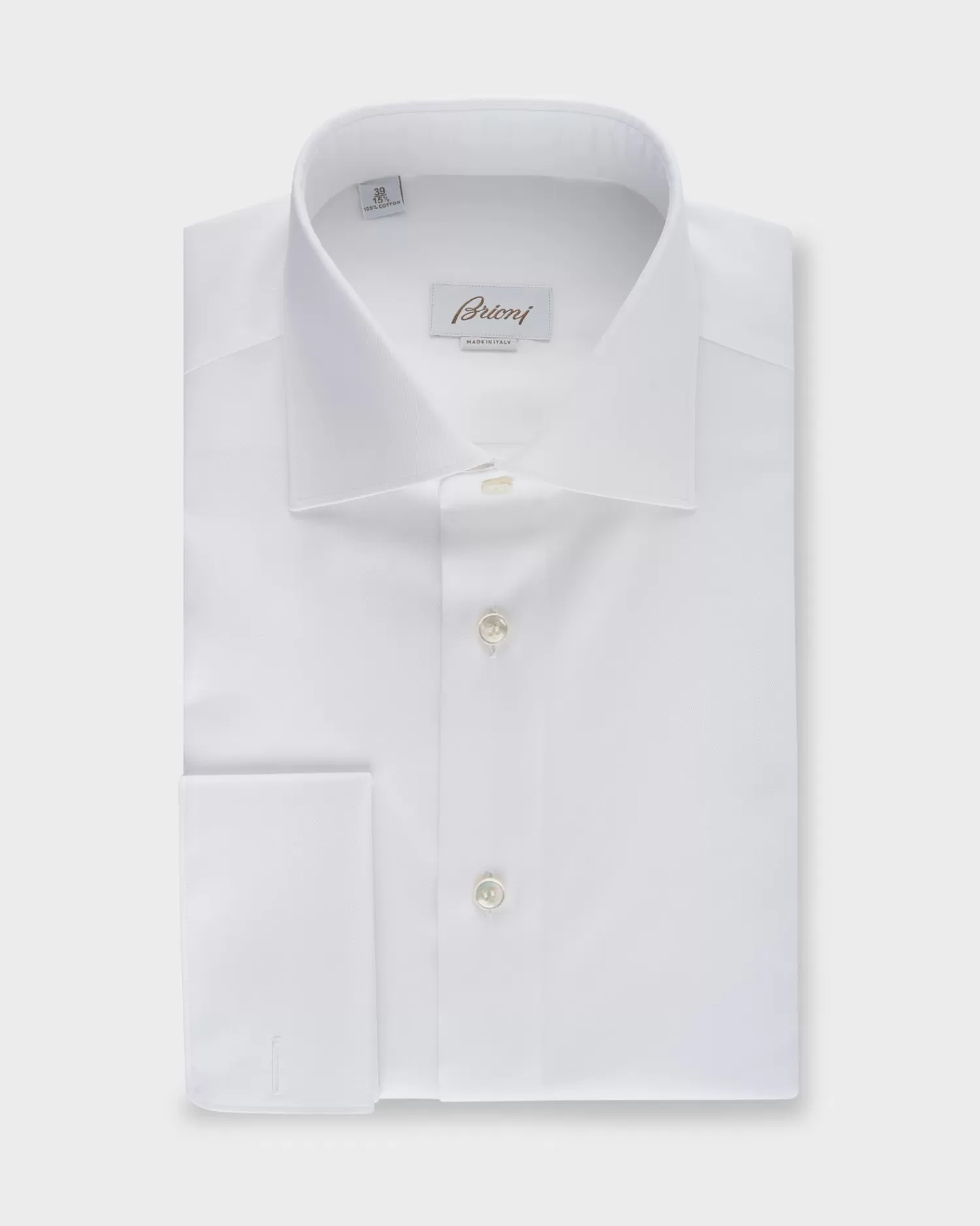 Brioni White Cotton French Cuff Shirt^ Business Shirts