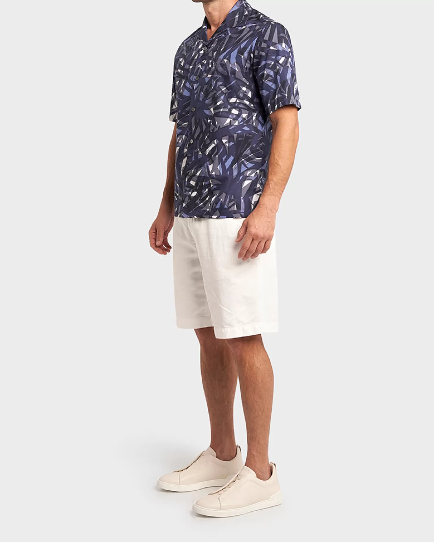 Zegna White Cotton Linen Shorts^ Shorts