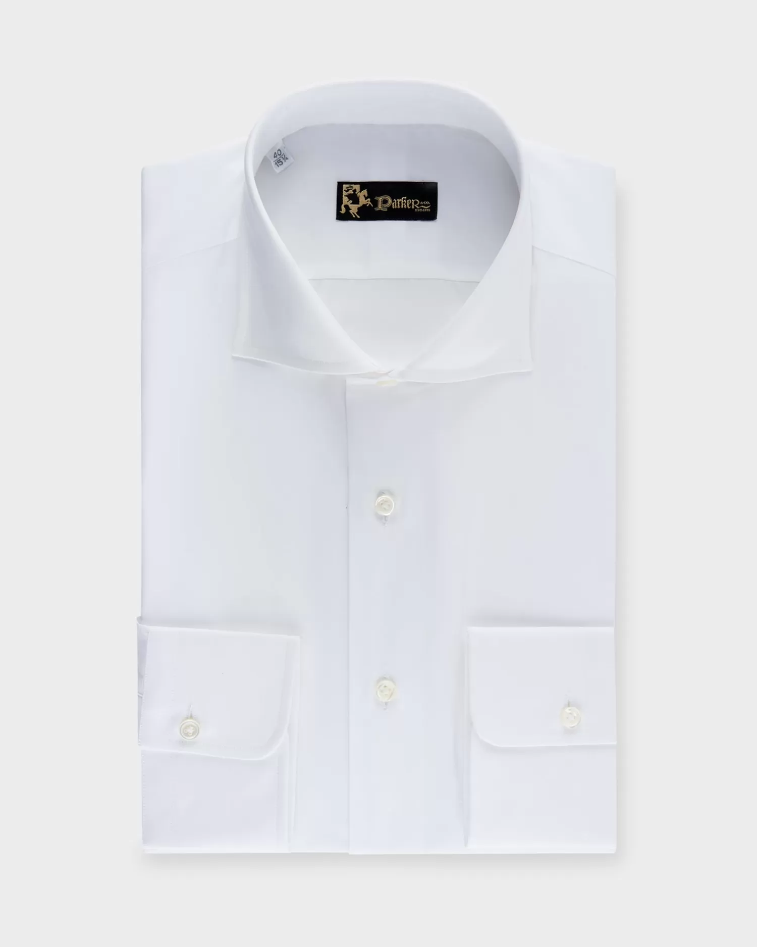 * White Cotton Poplin Shirt^ Business Shirts