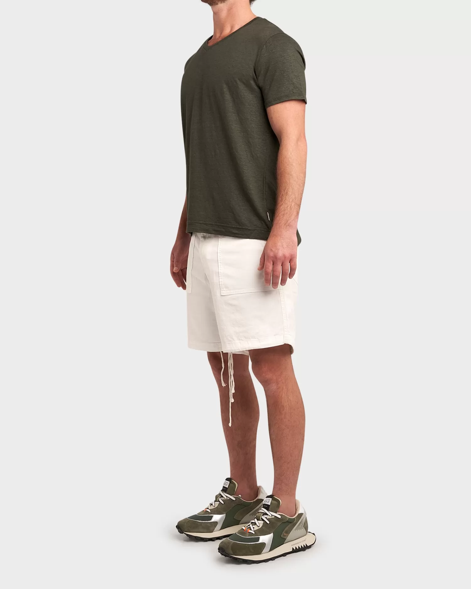 Haikure White Cotton Twill Clark Shorts^ Shorts