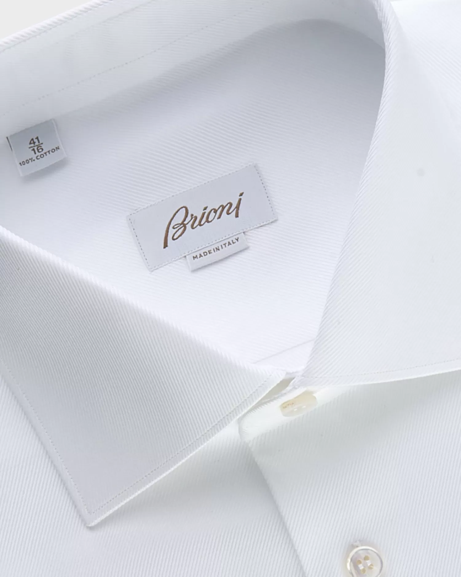 Brioni White Cotton Twill French Cuff Shirt^ Business Shirts