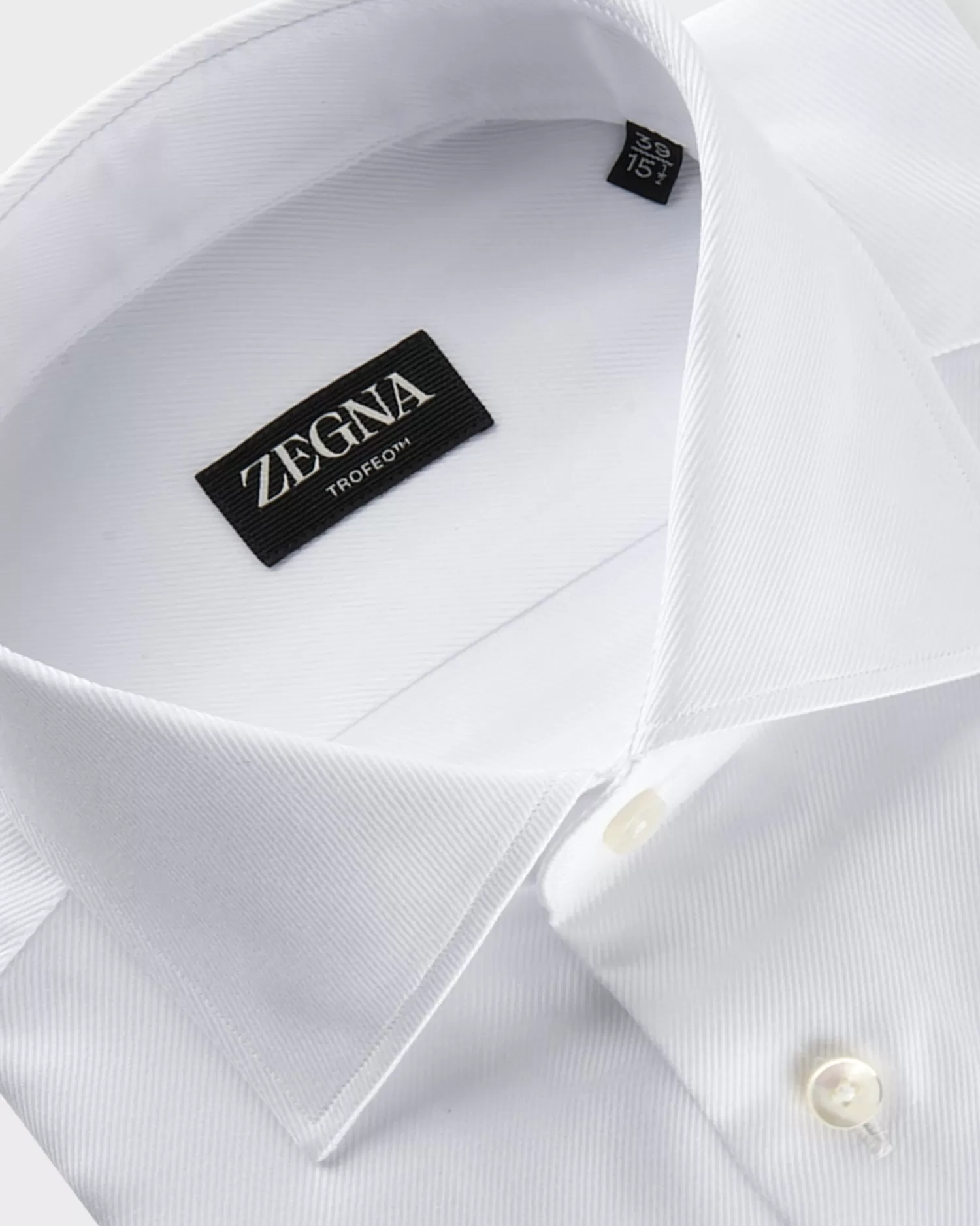 Zegna White Cotton Twill Trofeo Cotton Shirt^ Business Shirts