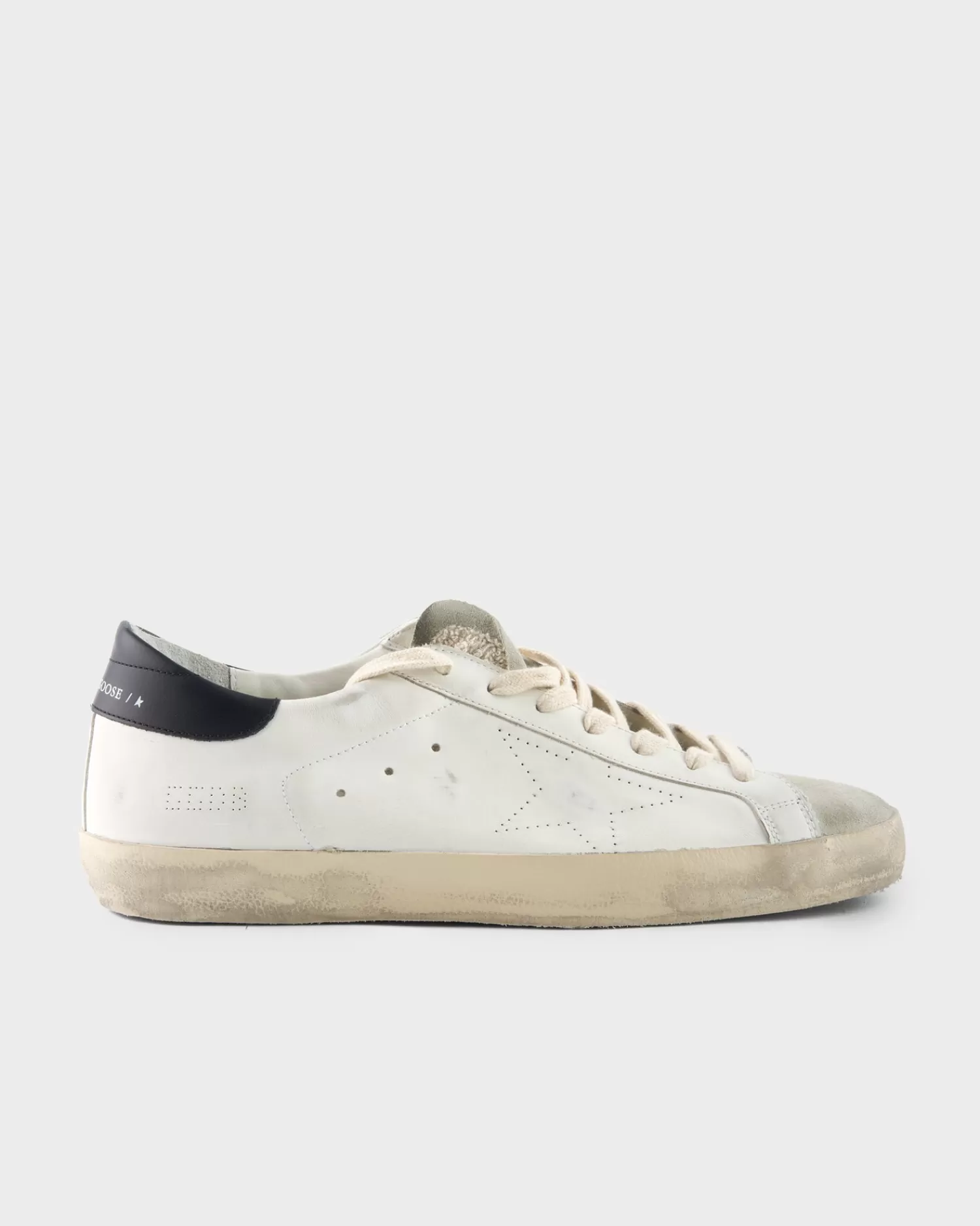 Golden Goose White Ice And Black Super-Star Leather Suede Sneakers^ Sneakers