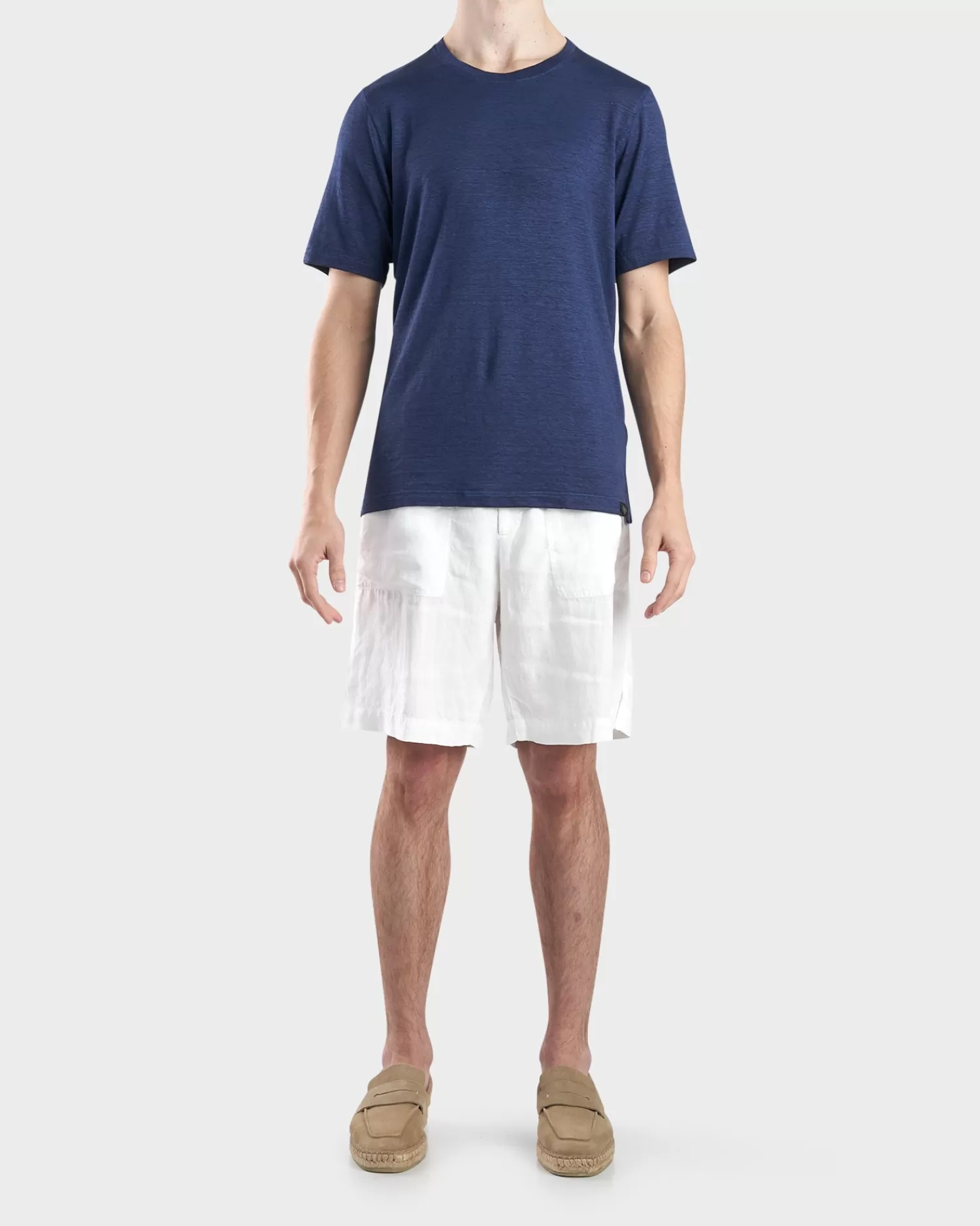 Z Zegna White Linen Drawstring Shorts^ Shorts