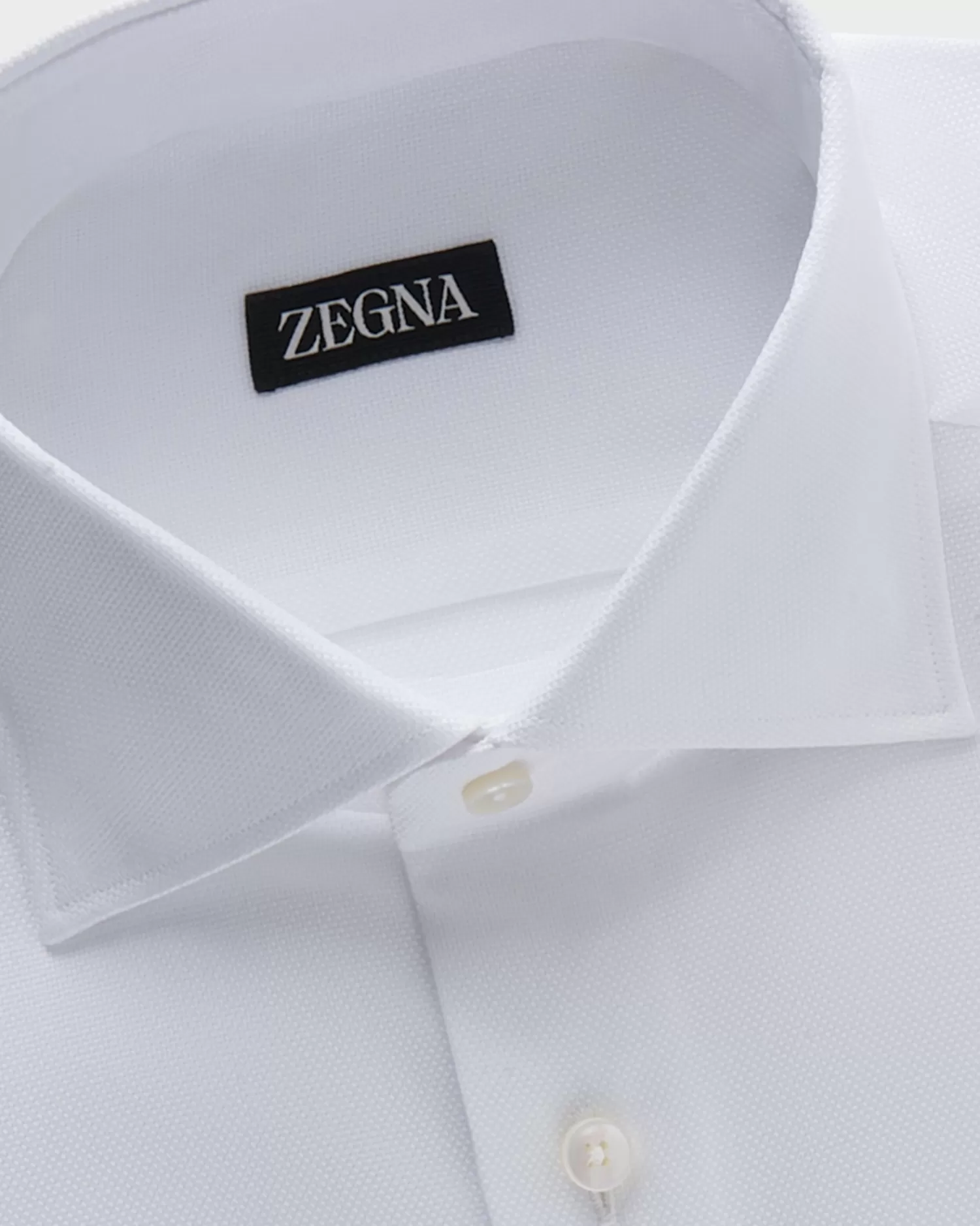 Zegna White Micro Texture French Cuff Cotton Shirt^ Business Shirts