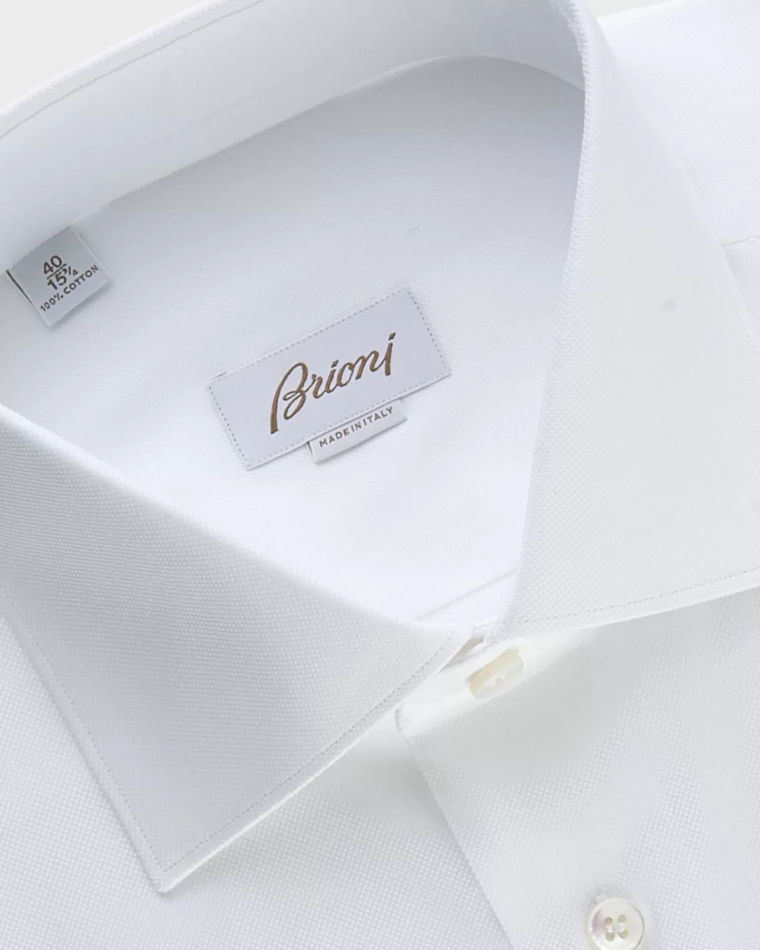 Brioni White Microtexture Cotton French Cuff Shirt^ Business Shirts