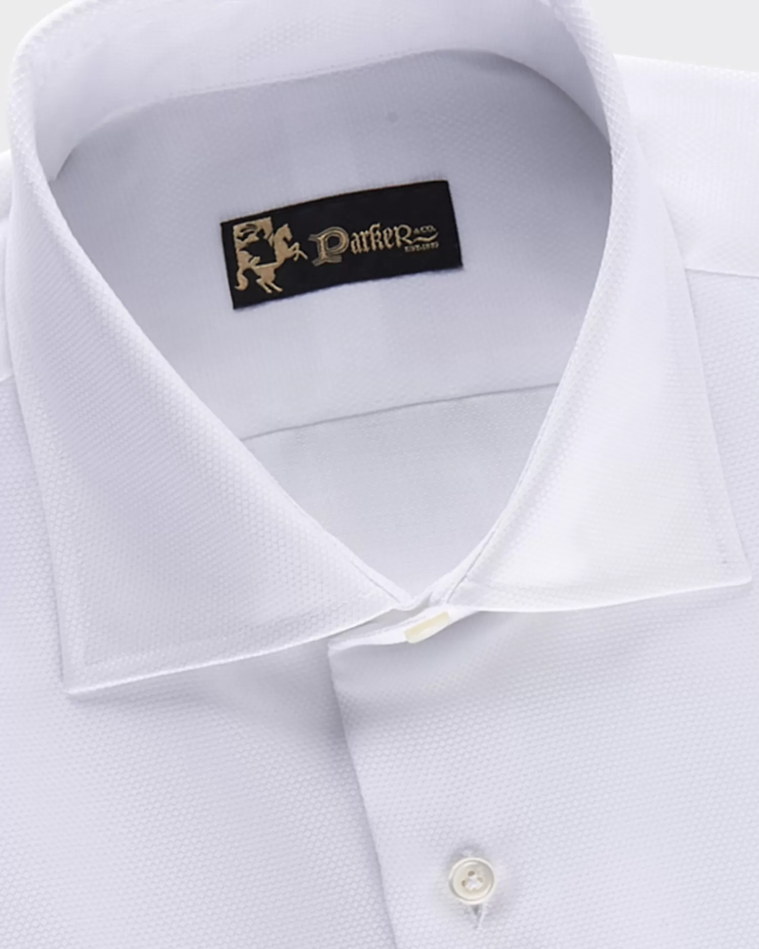 * White Microtexture Tailored Cotton Shirt^ Business Shirts