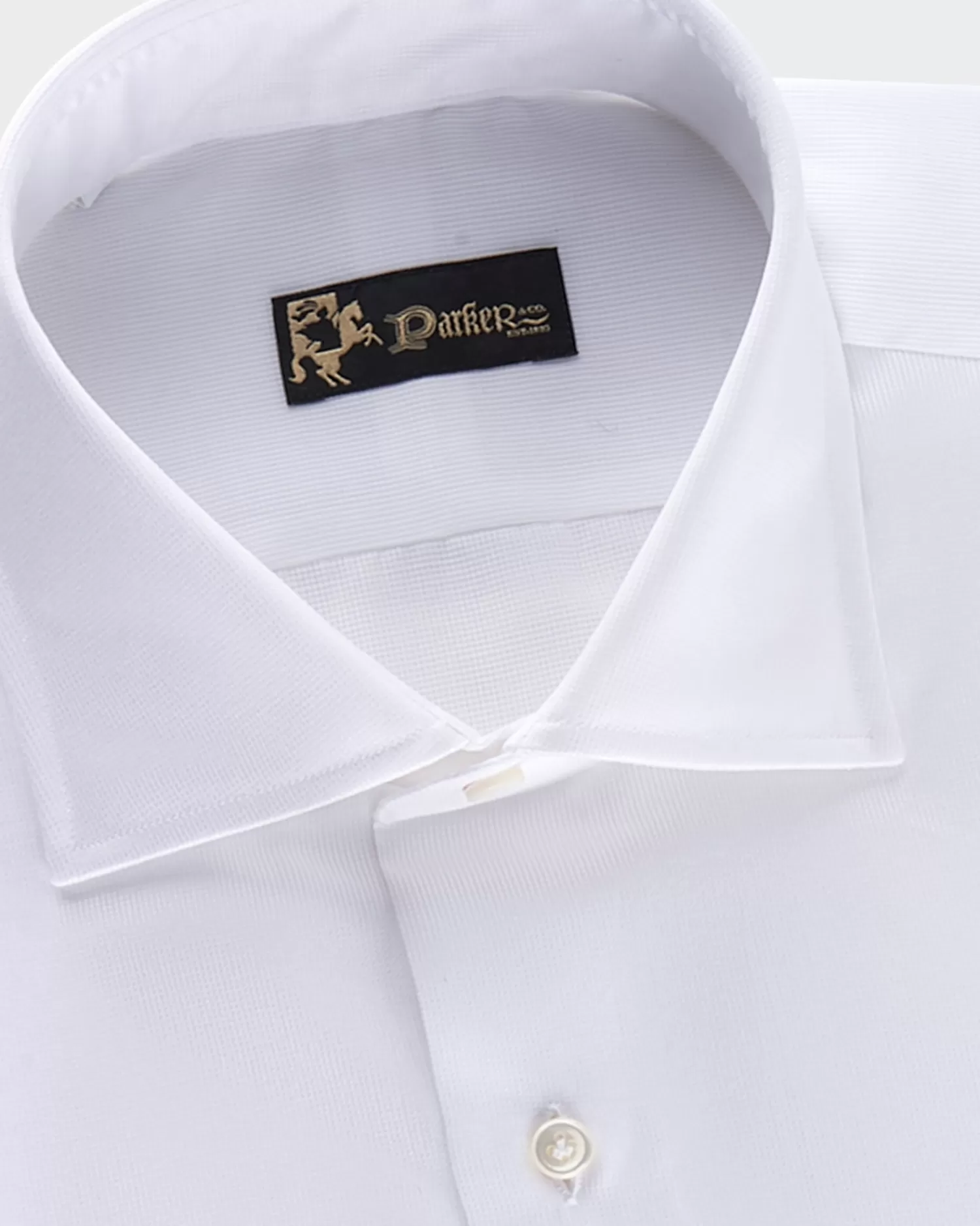 * White Microtexture Tailored Cotton Shirt^ Business Shirts