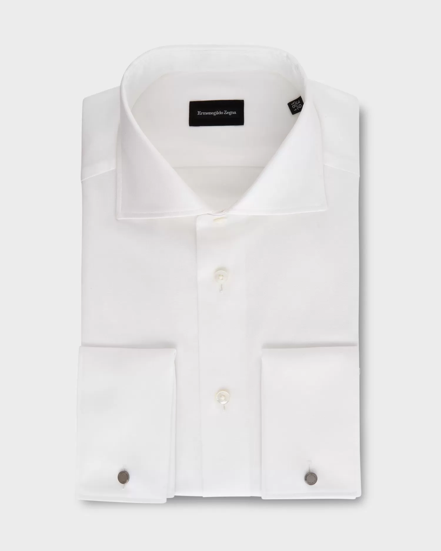 Ermenegildo Zegna White Milano French Cuff Shirt^ Business Shirts