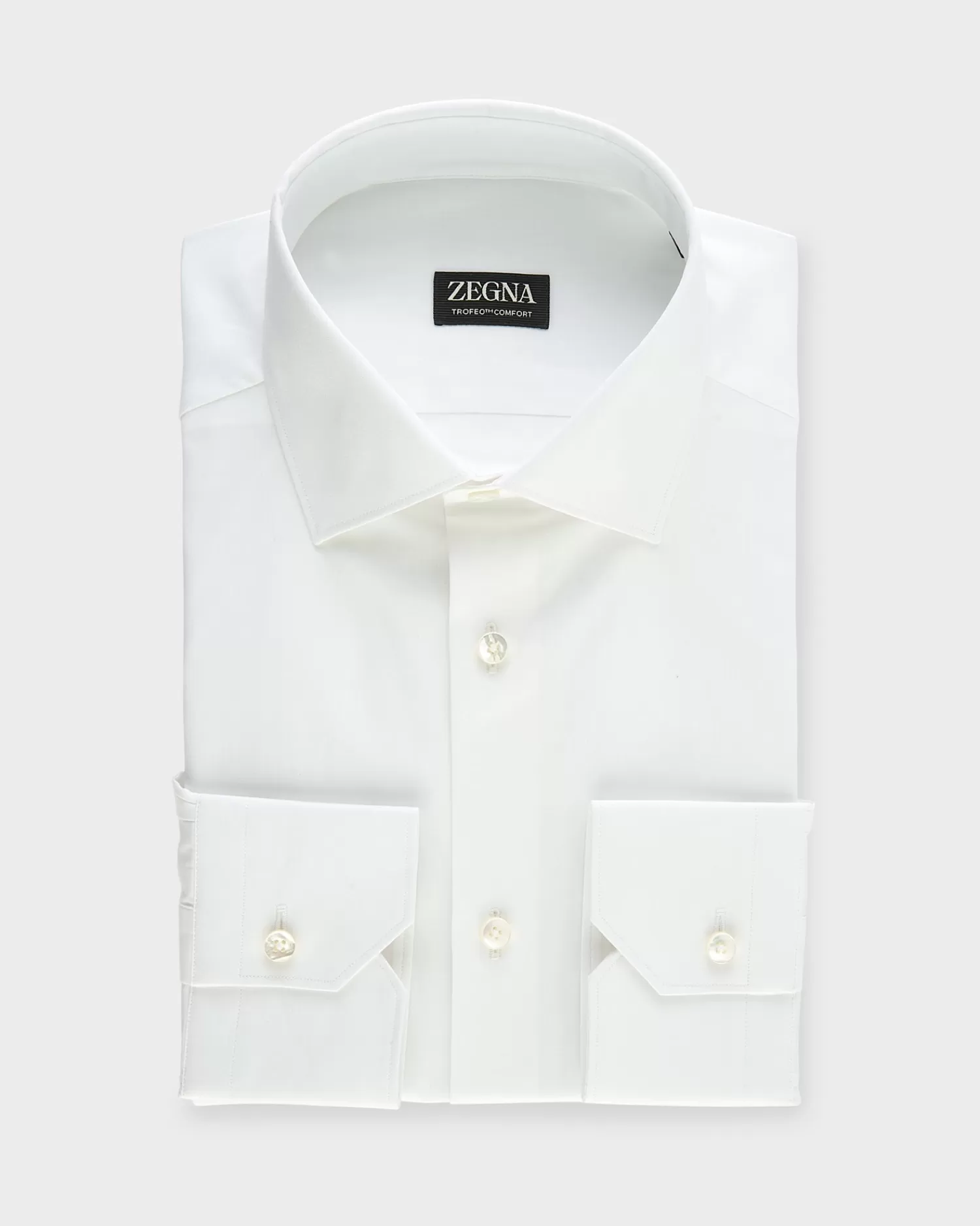 Zegna White Trofeo Comfort Cotton Shirt^ Business Shirts