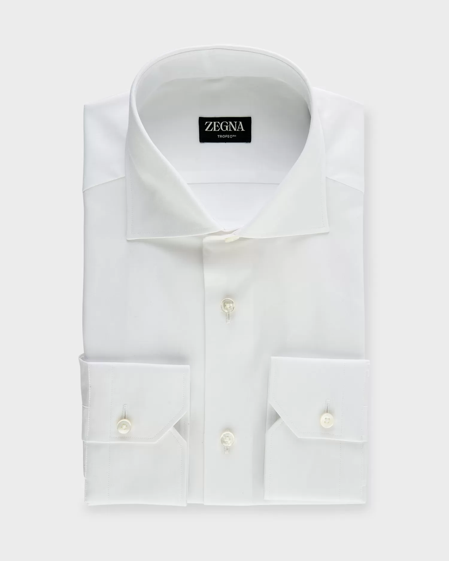 Zegna White Trofeo Comfort Cotton Shirt^ Business Shirts