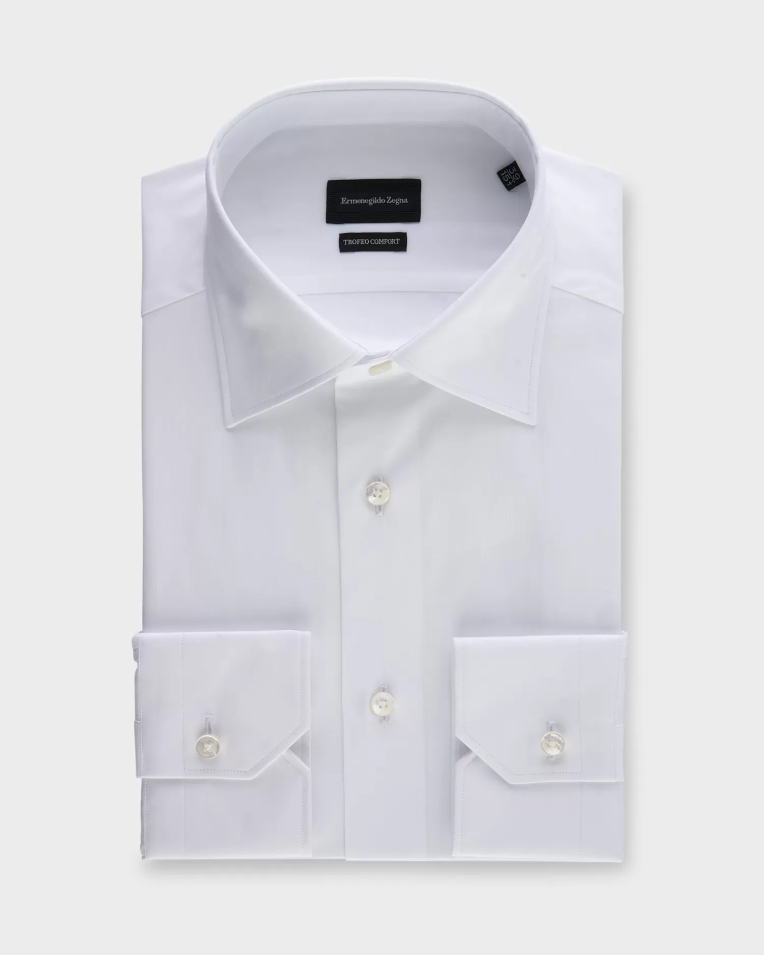 Ermenegildo Zegna White Trofeo Comfort Cotton Shirt^ Business Shirts