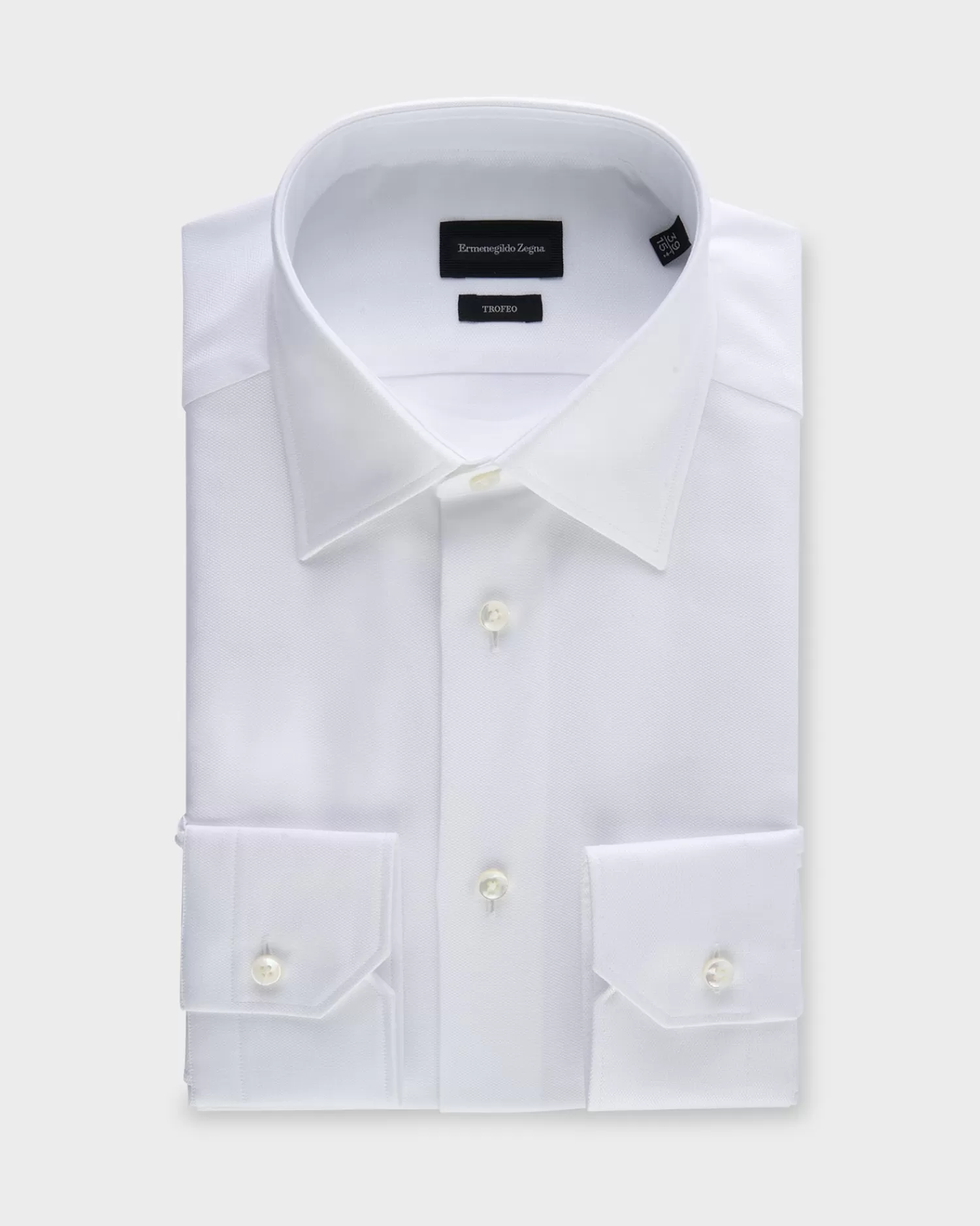 Ermenegildo Zegna White Trofeo Comfort Cotton Shirt^ Business Shirts